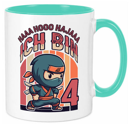 4. Geburtstag | Ninja Junge 4 Jahre lustiger Spruch Geschenk Geschenkidee Tasse