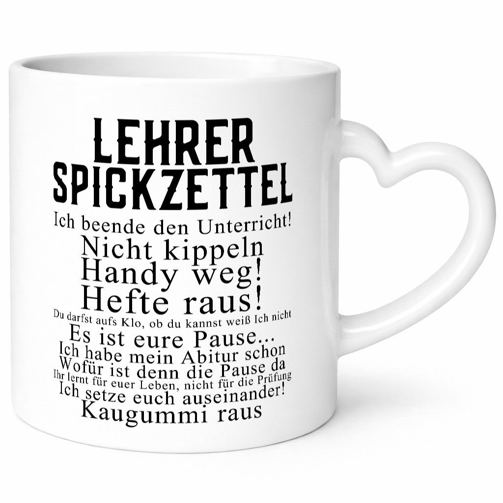 Lehrer Sprickzettel | Lehrerin Schule Geschenkidee Humor Tasse