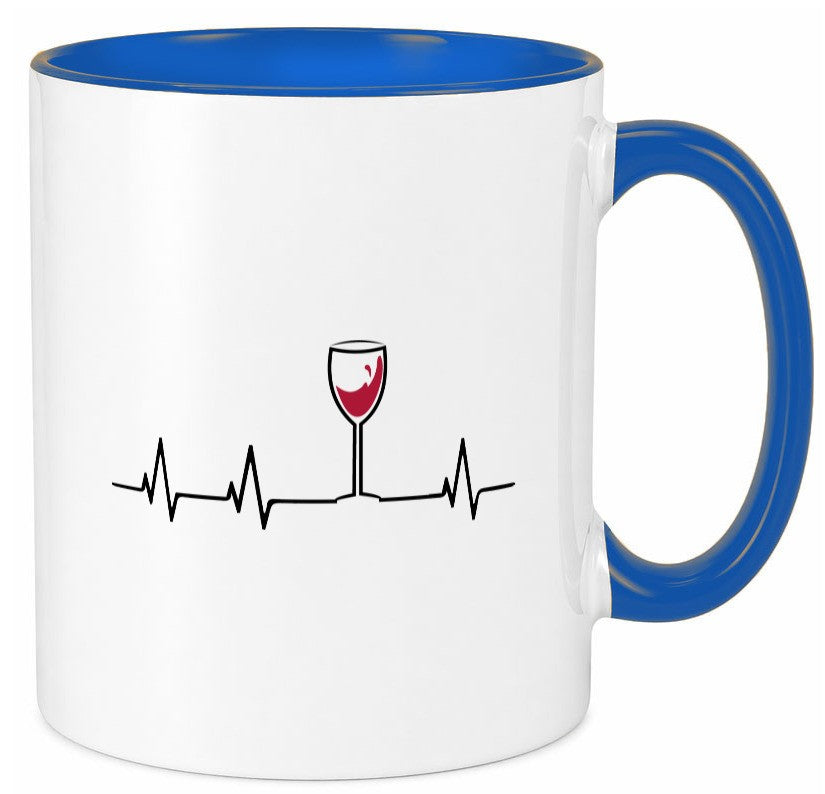 Wein Herzschlag | Rotwein Glas Trinker Winzer Humor Geschenkidee Tasse
