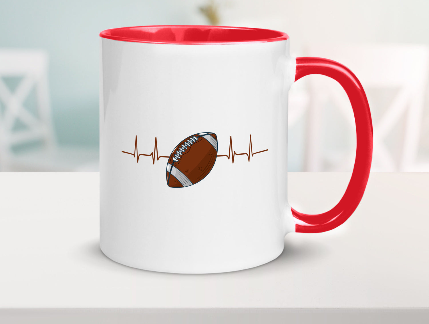American Football Herzschlag | Footballer Superbowl Humor Geschenkidee Tasse