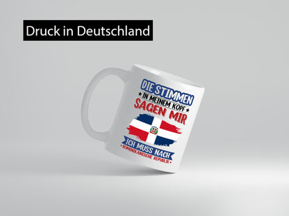 Dominikanische Republik | Urlaub Stimmen in meinem Kopf Humor Geschenkidee Tasse