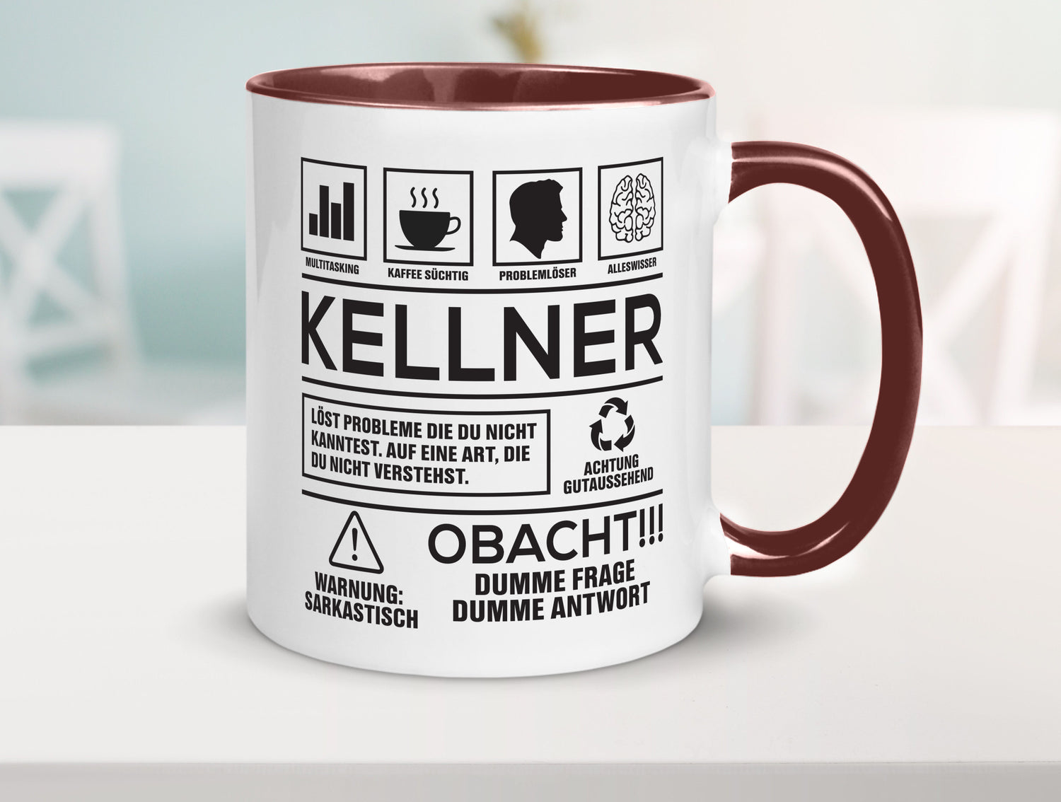 Achtung Probleme Kellner | kellnern Bedienung lustiger Spruch Geschenk Humor
