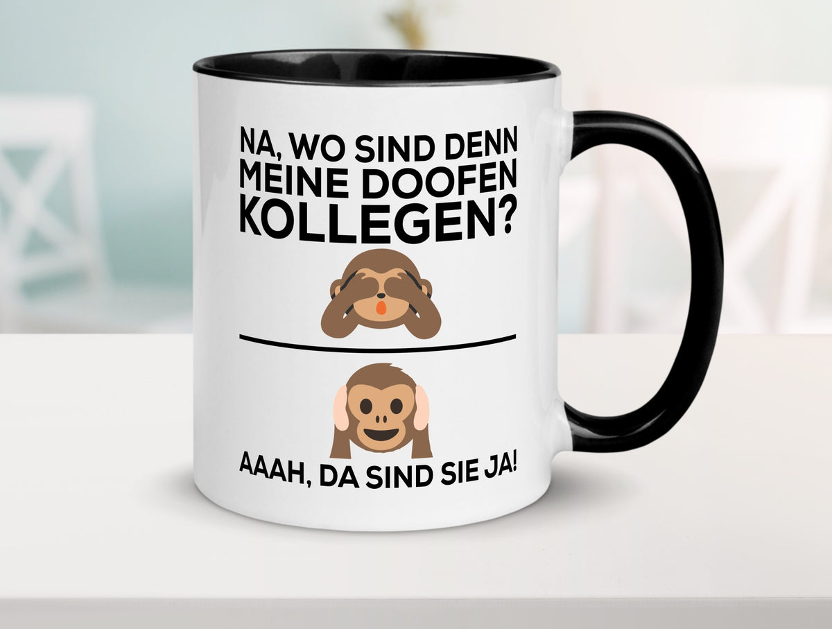 Doofe Kollegen | Bürotasse lustig Affe Arbeitsplatz Geschenkidee Arbeit Büro