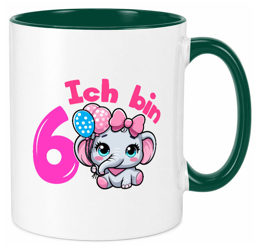 6. Geburtstag | 6 Jahre Elefant Mädchen Humor Geschenkidee Tasse