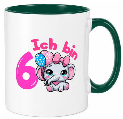 6. Geburtstag | 6 Jahre Elefant Mädchen Humor Geschenkidee Tasse