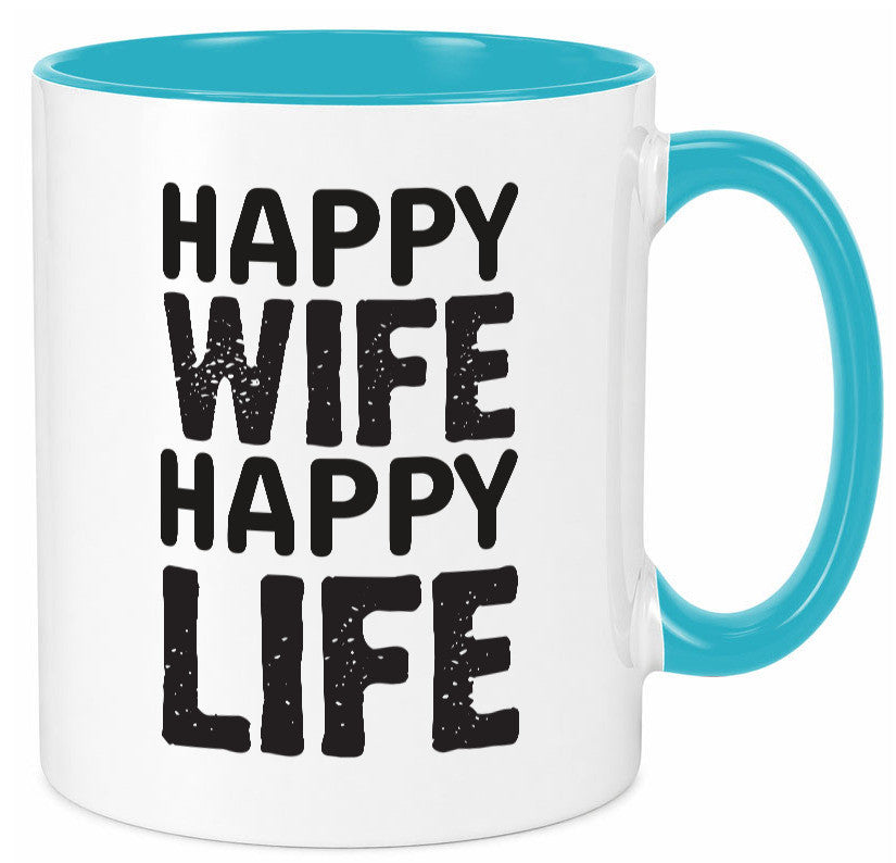 Happy Wife | Ehemann Tasse Ehefrau Humor Statement Geschenkidee