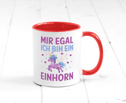 Mir egal, ich bin ein Einhorn| Herzen Geschenkidee Humor Tasse