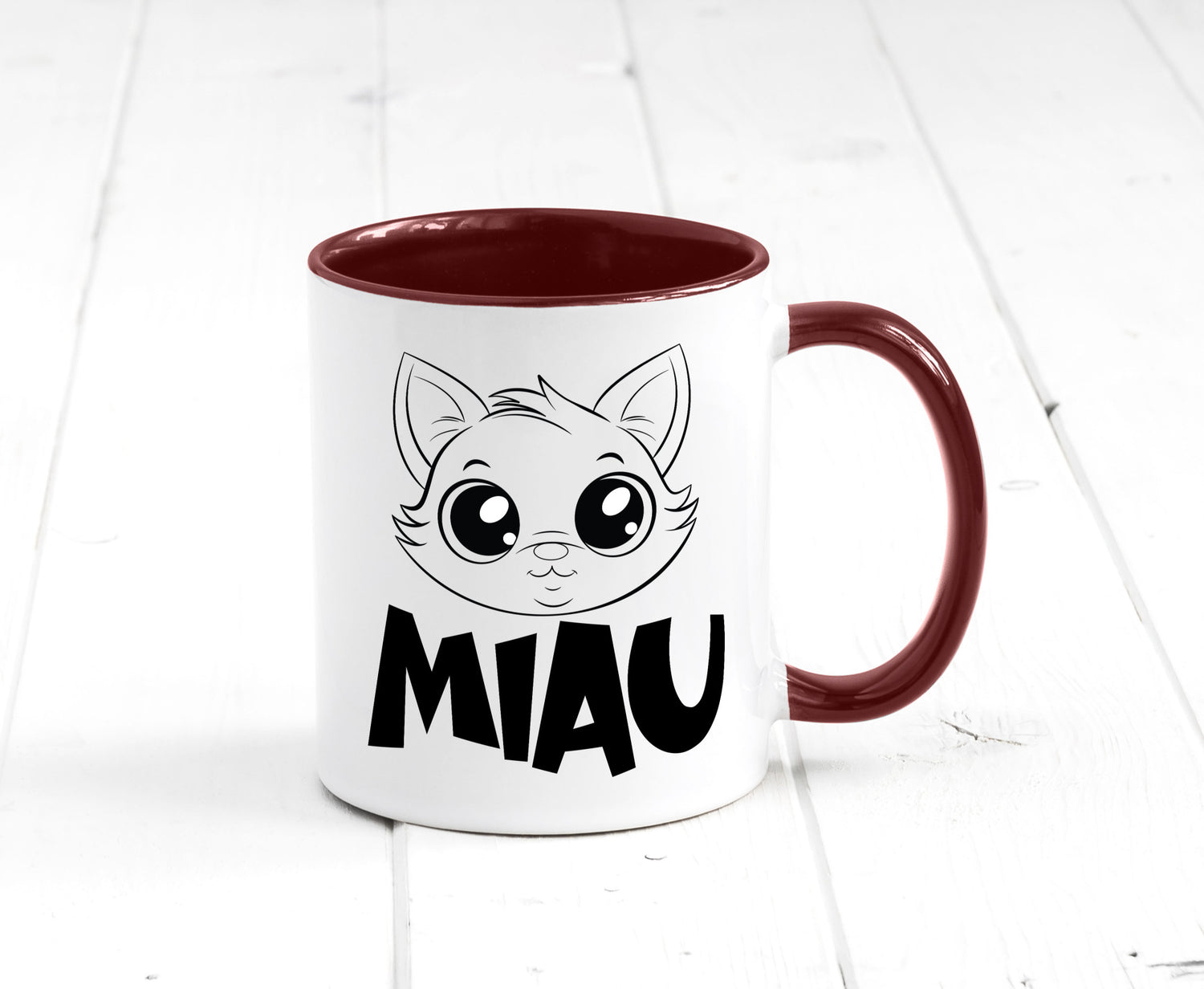 Miau | Katze Geschenkidee Tierliebhaber Humor Tasse