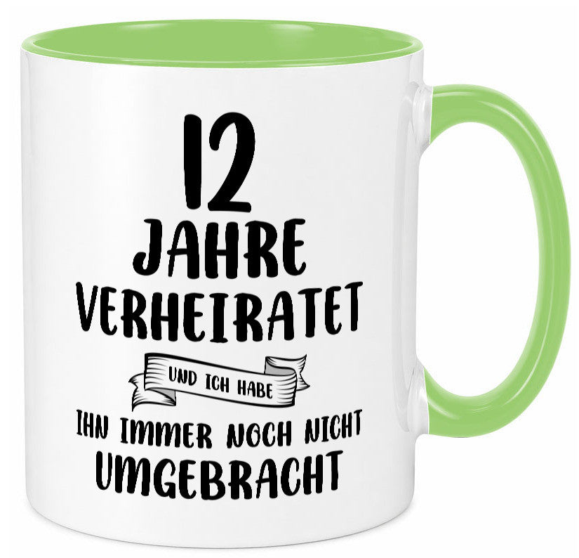 12 Jahre Verheiratet, immer noch am Leben! Geschenkidee Humor Tasse