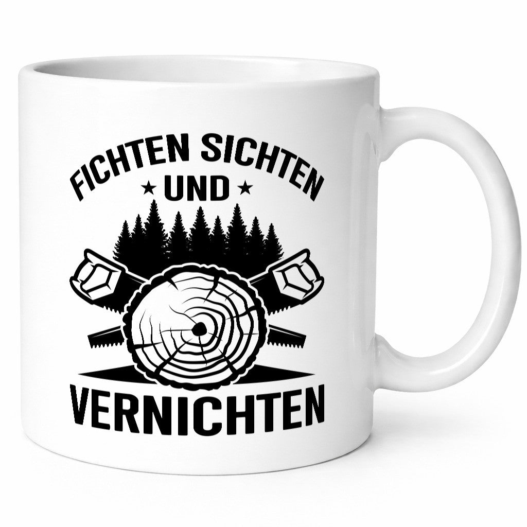 Fichten sichten und Vernichten | Waldarbeiter Holz lustig Arbeit Kollegen Büro