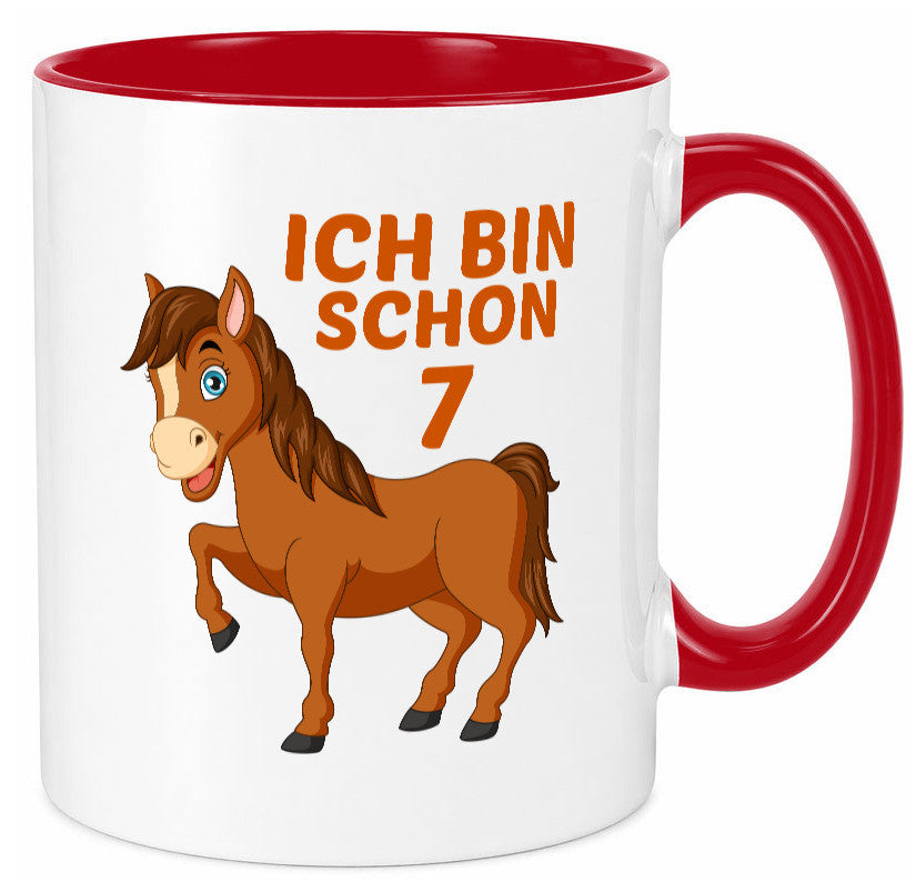 7. Geburtstag | Ich bin schon 7 Pferde Pony Humor Geschenkidee Tasse