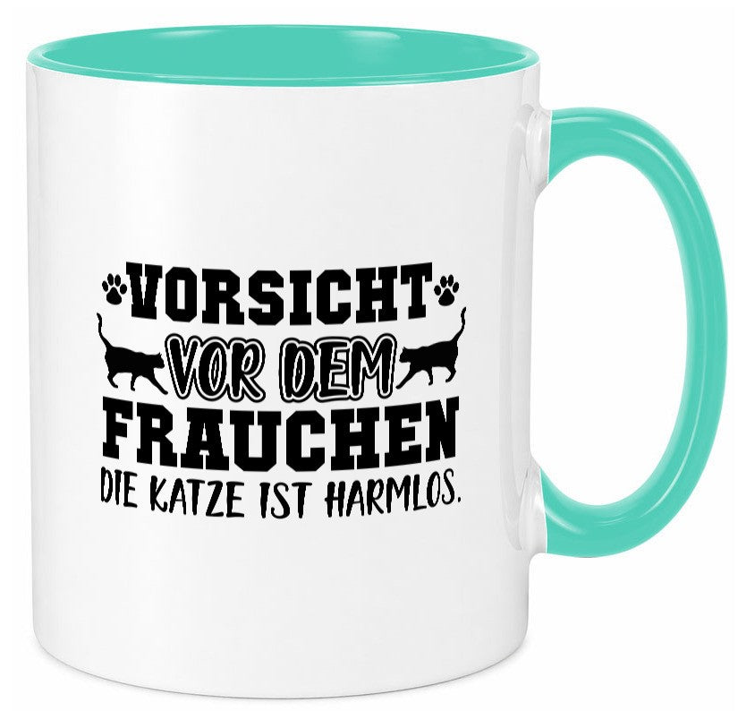 Vorsicht vor Frauchen | Frauen Tasse Katzenbesitzerin Humor Tierliebhaber