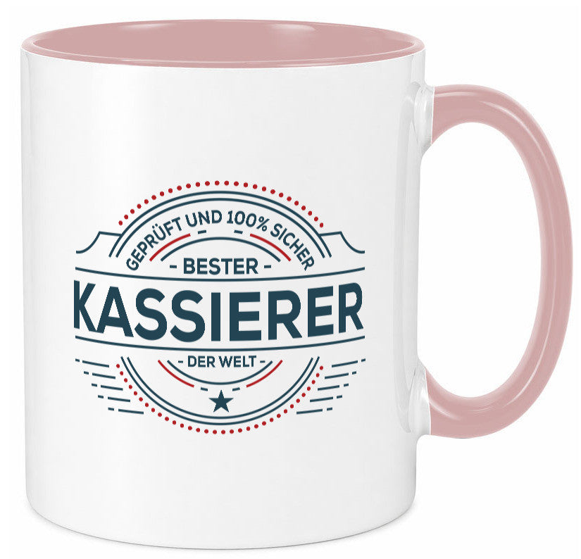 Geprüft und sicher: Kassierer lustig Humor Geschenkidee Geschenk Tasse