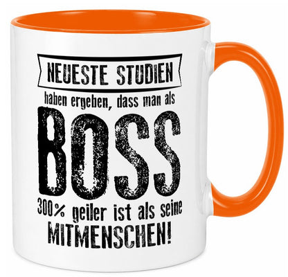 Neuste Studien: Boss | Führungskraft Vorgesetzter lustiger Spruch Geschenk Tasse