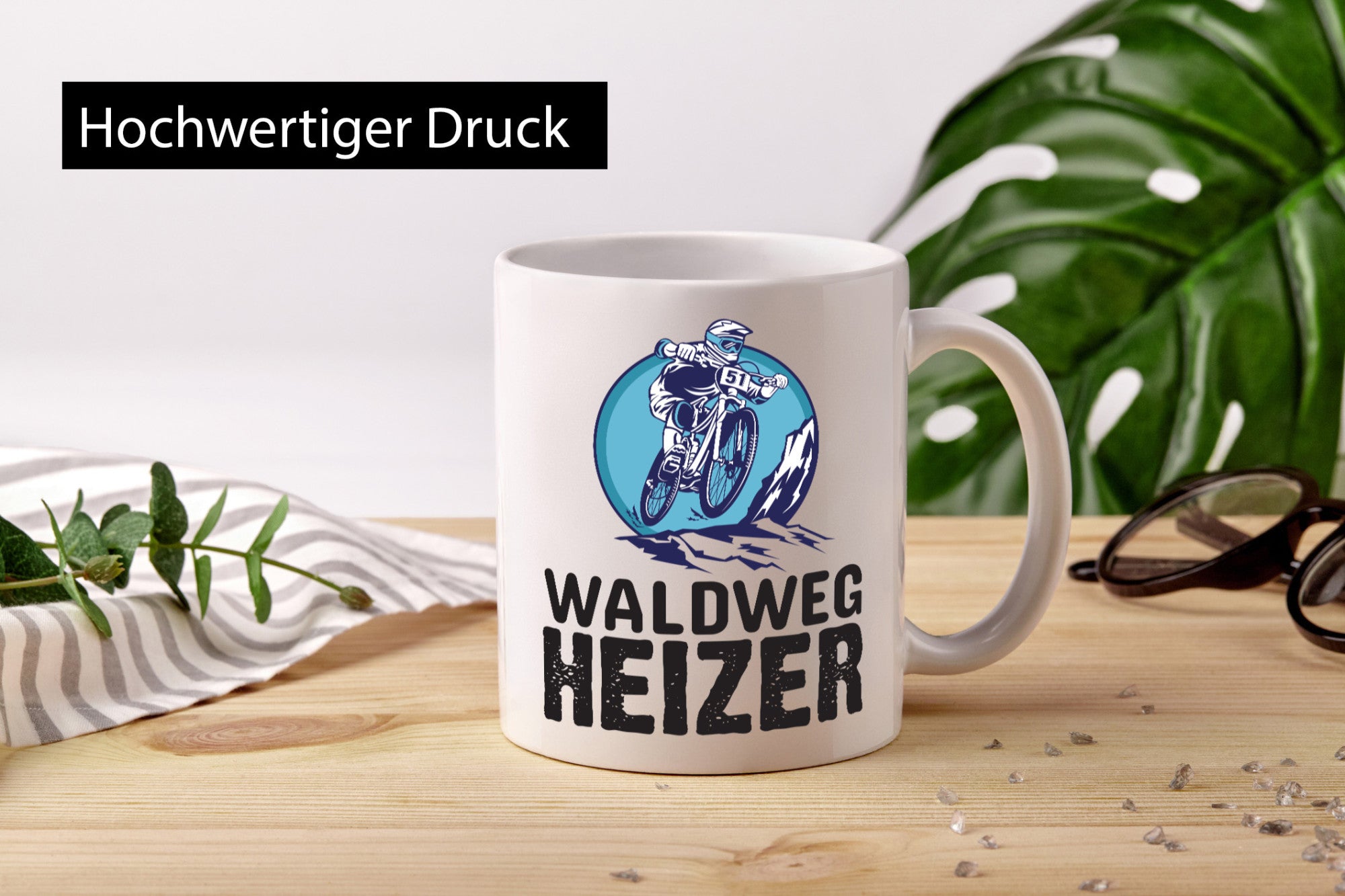 Waldweg Heizer | Mountainbike Tasse Mountainbiker Geschenk Humor Geschenkidee