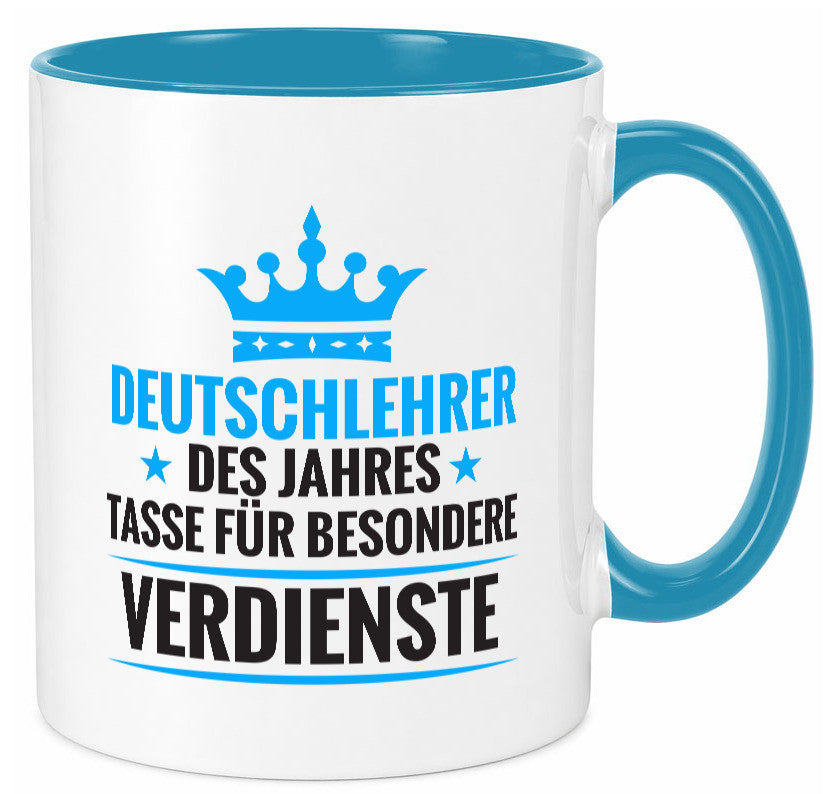 Besonderer Verdienst: Deutschlehrer | Lehrer Schule lustig Humor Geschenkidee Tasse
