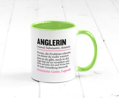 Anglerin | Spruch Angeln Fischerin Beruf Humor Arbeit Kollegen Büro