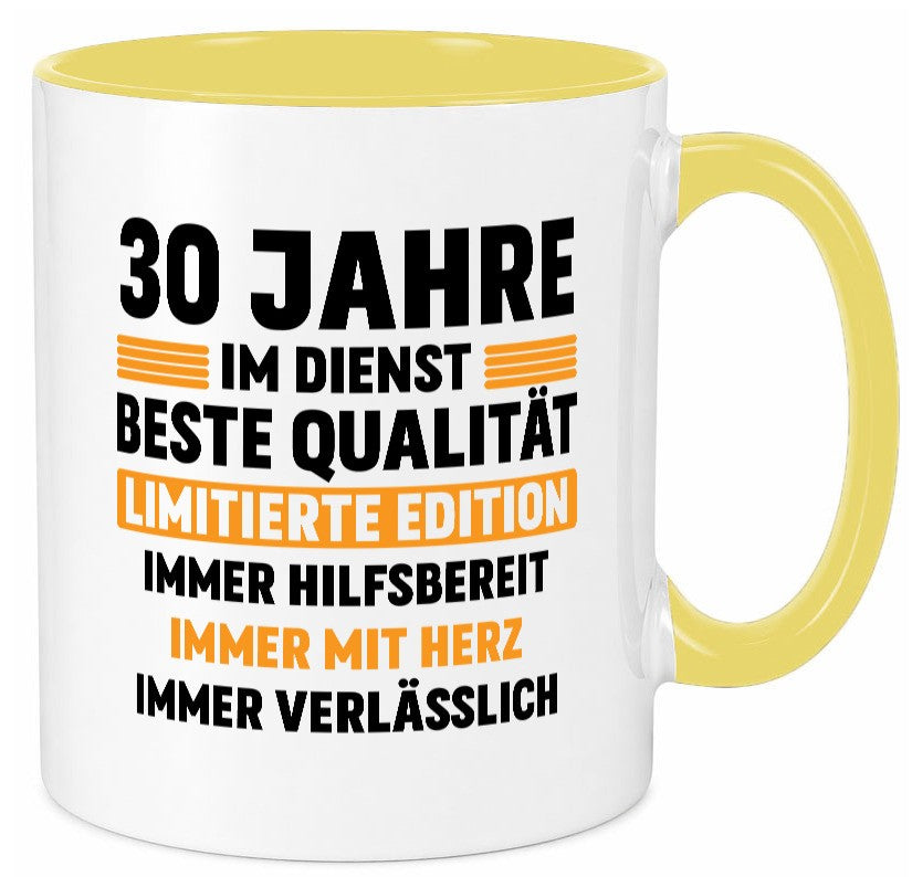 30 Jahre im Dienst | Jubiläum Arbeit v2 Geschenk Kollegen Büro lustiger Spruch Tasse