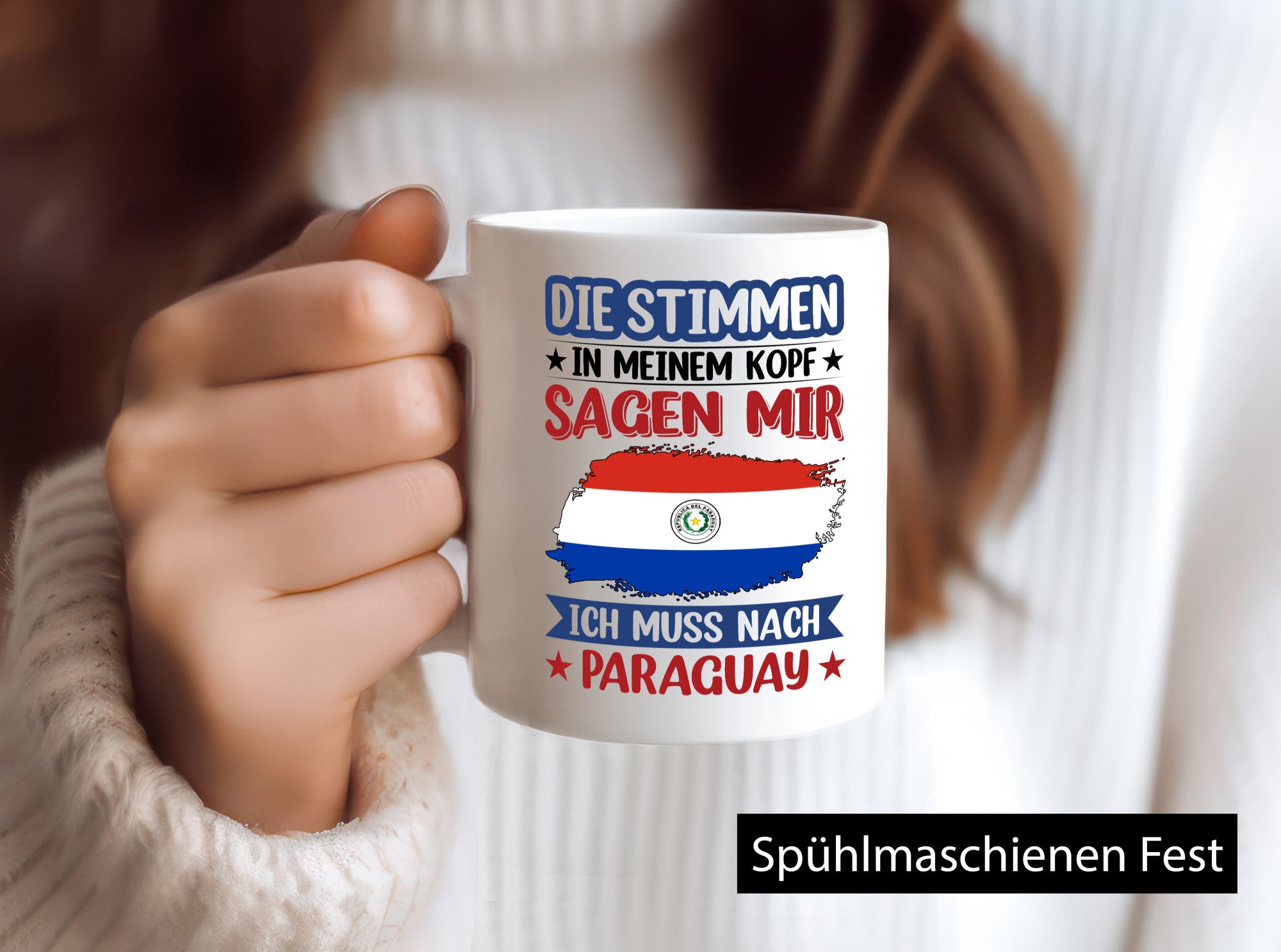 Paraguay | Urlaub Stimmen in meinem Kopf Traumland v2 Geschenkidee Humor Tasse