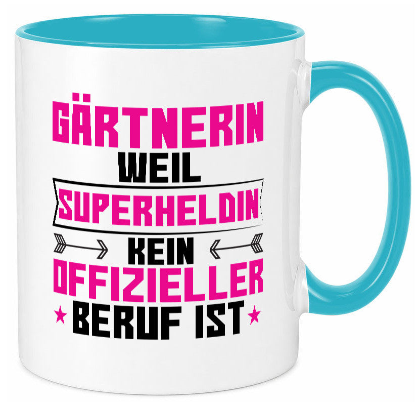 Superheldin Gärtnerin | Gartenbau Geschenk Humor Geschenkidee lustiger Spruch Tasse