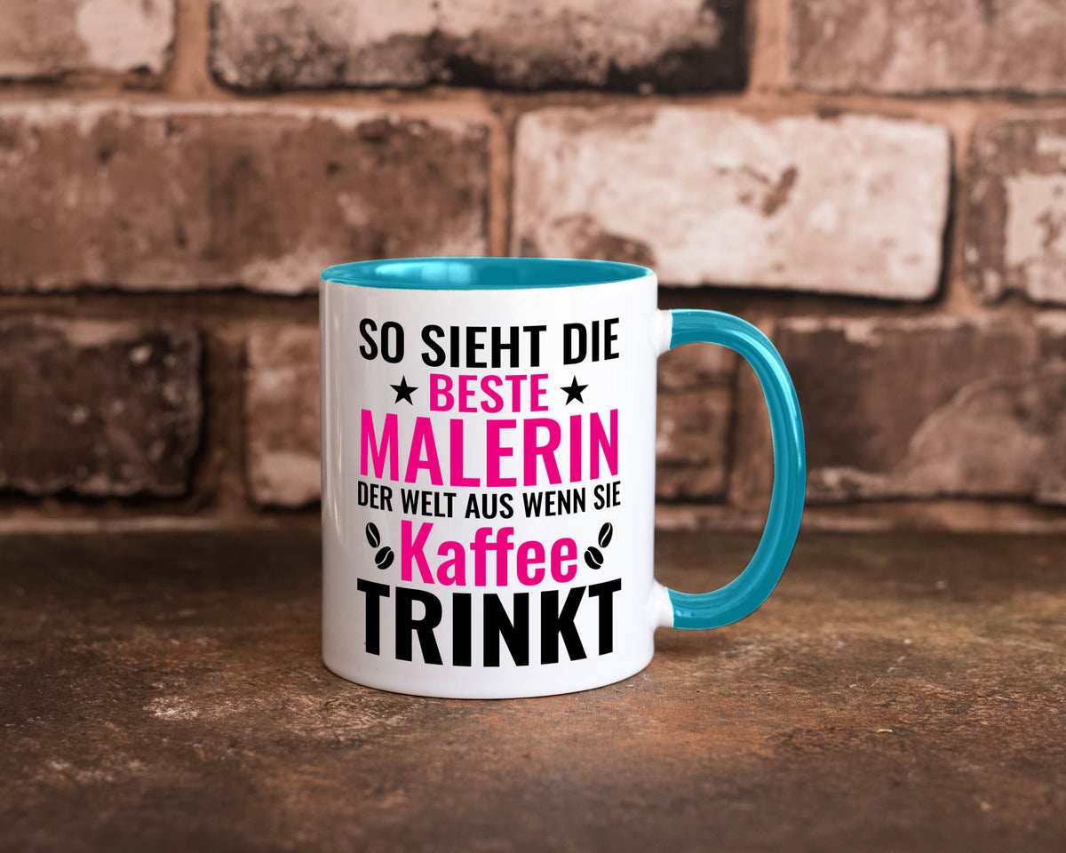 Kaffee trinkt: Malerin | Malerinnen lustiger Spruch Geschenk Humor Geschenkidee Tasse