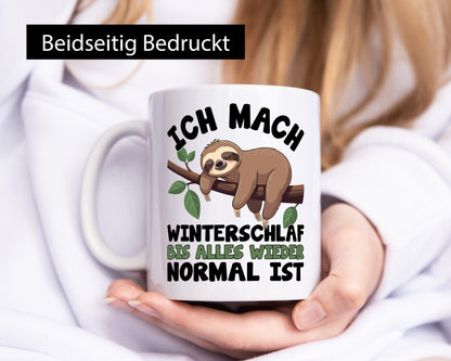 Winterschlaf | Faultier Schlafen v2 lustiger Spruch Geschenk Tierliebhaber