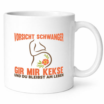 Vorsicht schwanger | Spruchtasse Kekse Statement lustiger Spruch Geschenk Humor
