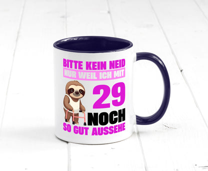 29. Geburtstag | Bitte kein neid Faultier 29 Jahre Humor Geschenkidee Tasse