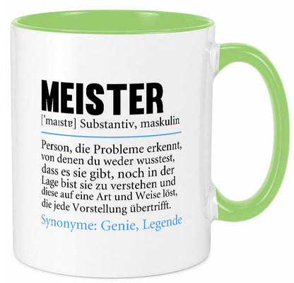 Meister | lustig Meisterbrief Beruf v2 Humor Arbeit Kollegen Büro Geschenkidee Tasse