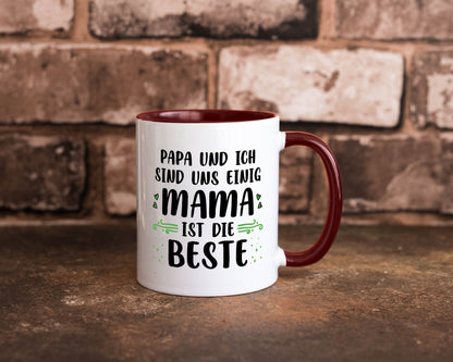 Papa und ich sind uns einige Mama ist die beste | Muttertag Geschenk Familie