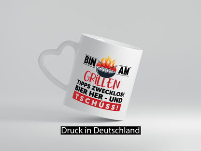 Bin am Grillen | Bier her und Tschüss Grillmeister lustiger Spruch Geschenk