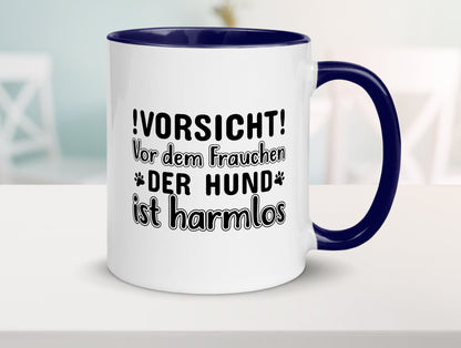 Vorsicht vor dem Frauchen | Hundebesitzerin Pfoten Geschenkidee Tierliebhaber Tasse