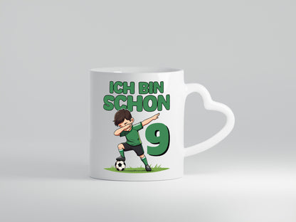 9. Geburtstag | 9 Jahre Fußballer lustig Geschenkidee Geschenk Tasse