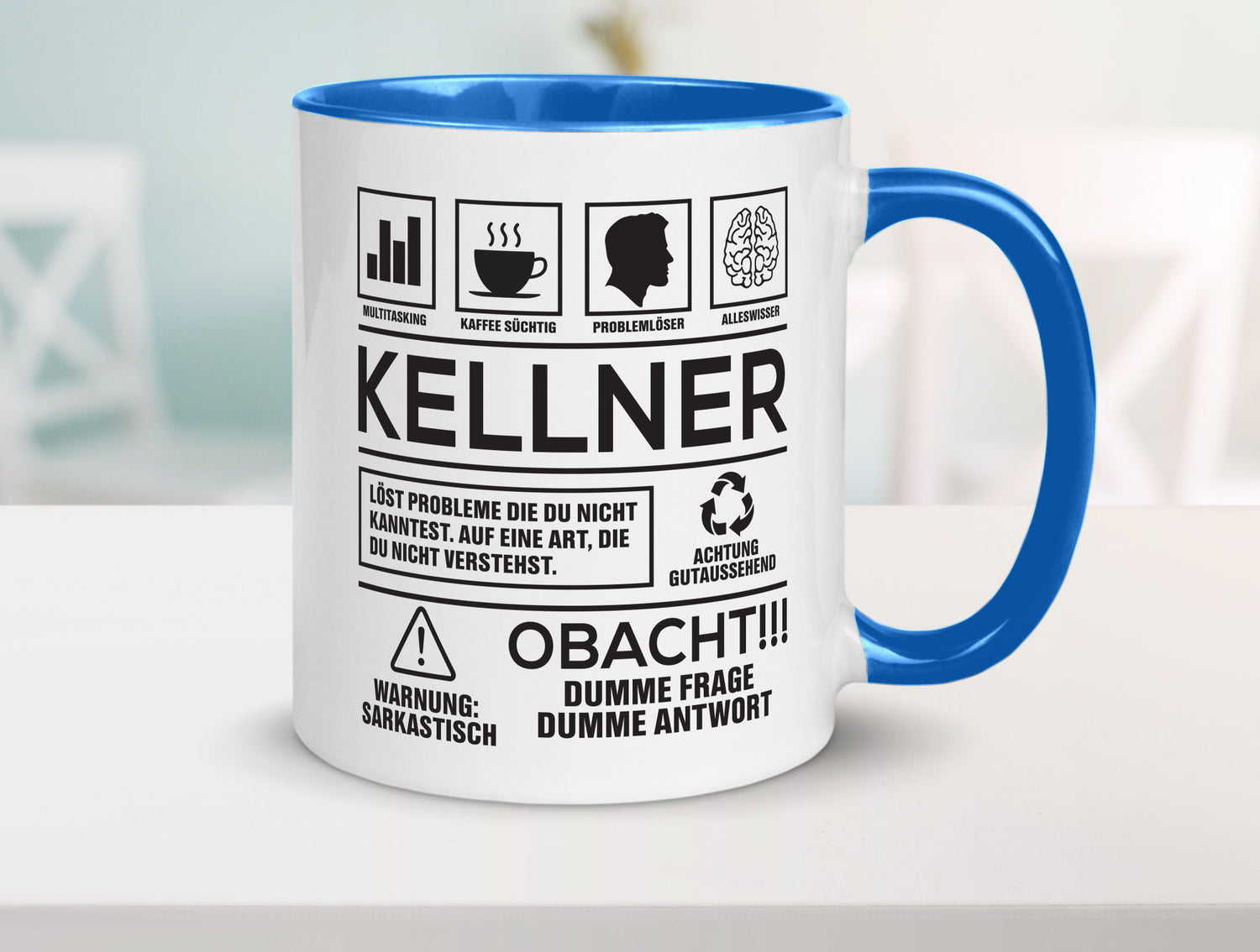 Achtung Probleme Kellner | kellnern Bedienung lustiger Spruch Geschenk Humor