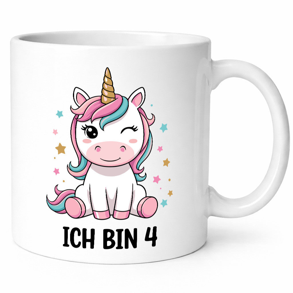 4. Geburtstag | 4 Jahre Einhorn Mädchen lustig Geschenkidee Geschenk Tasse