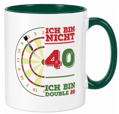 Ich bin nicht 40 double 80 | Dart spieler Geschenkidee Humor Tasse
