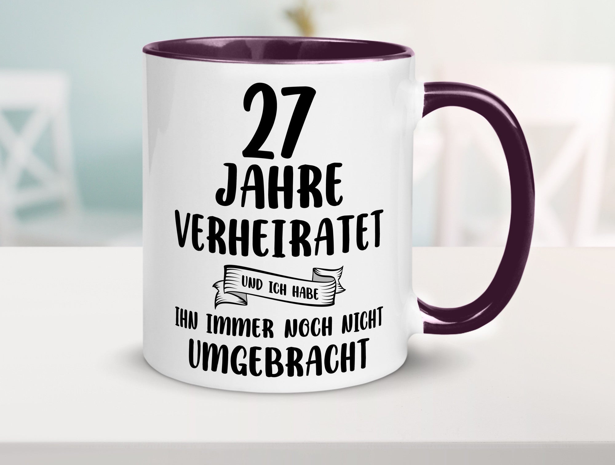 27 Jahre Verheiratet, immer noch am Leben! Geschenkidee Humor Tasse