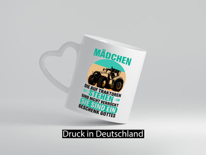 Mädchen die auf Traktoren stehen | Landwirt Bauer lustiger Spruch Geschenk