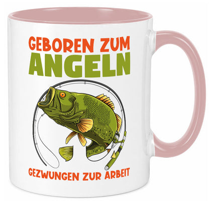 Geboren zum Angeln | Angler Tasse Fischer Spruch Humor Geschenkidee