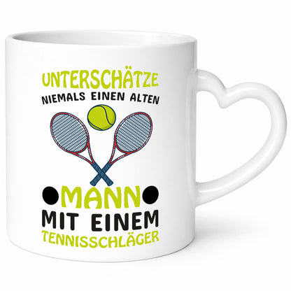 Alter Mann mit Tennis Schläger | Männer Tasse Humor lustiger Spruch Geschenk