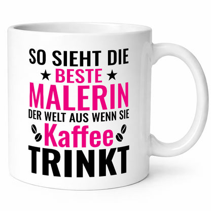 Kaffee trinkt: Malerin | Malerinnen lustiger Spruch Geschenk Humor Geschenkidee
