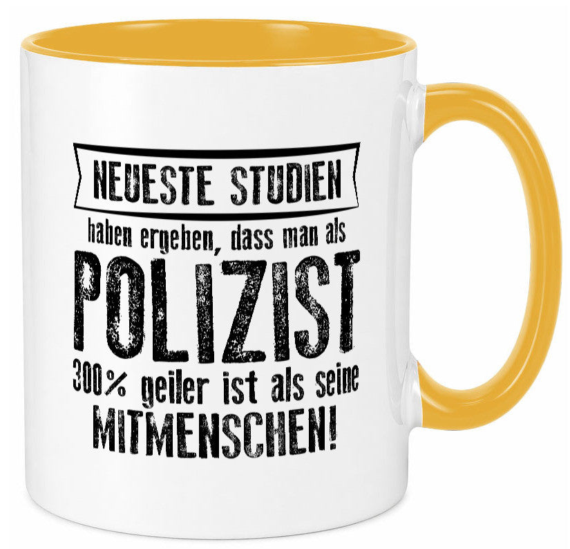 Neuste Studien: Polizist | Polizei Geschenk Humor Geschenkidee lustiger Spruch Tasse