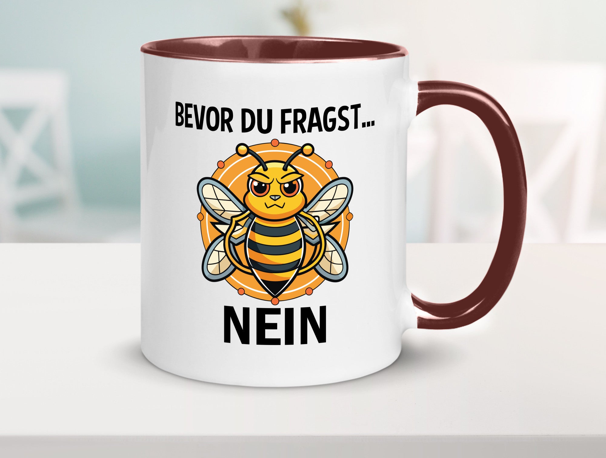 Bevor du fragst... Nein | Hummeln v2 lustig Humor Geschenkidee Geschenk Tasse