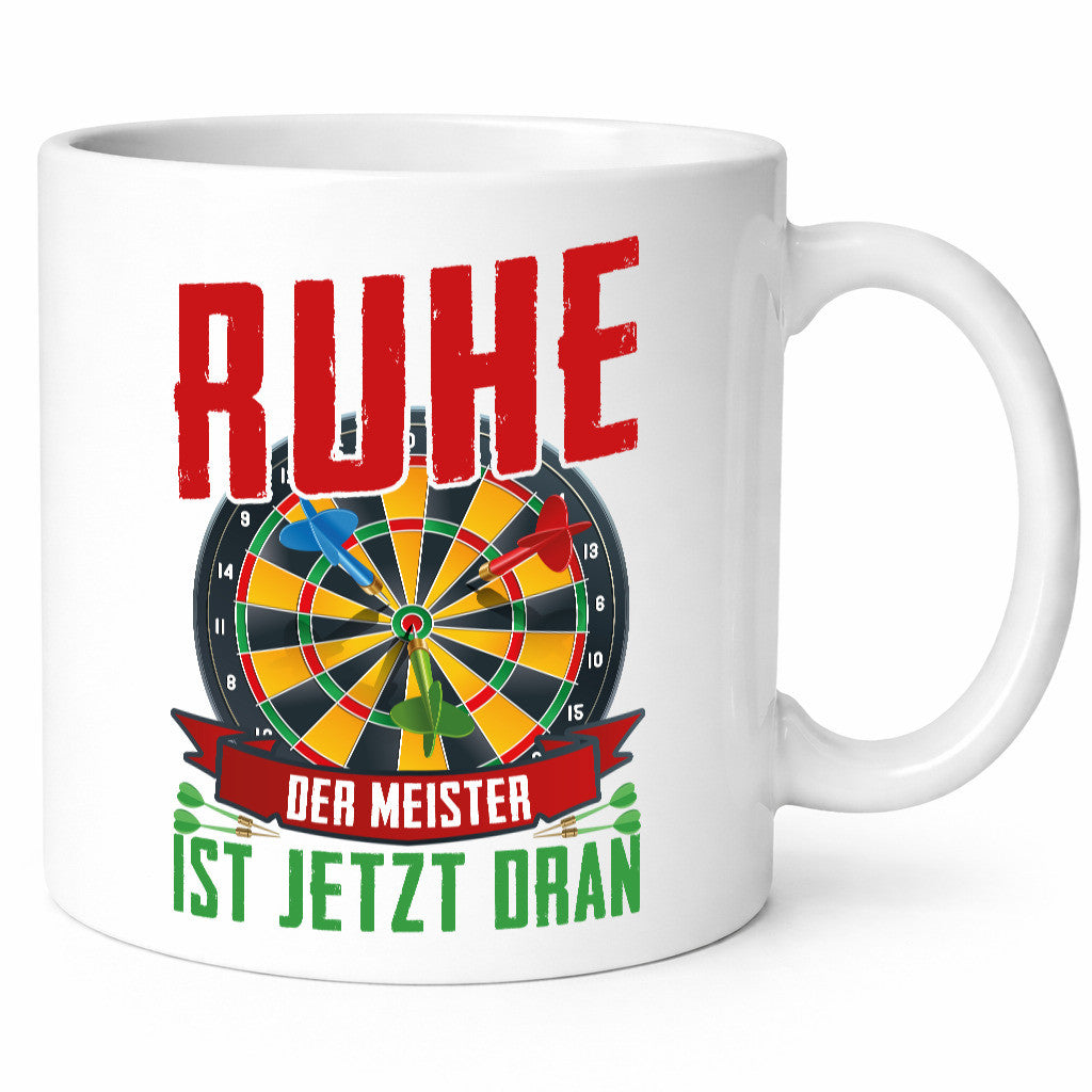 Ruhe der Meister ist dran | Dart Dartspieler Geschenkidee Humor Tasse