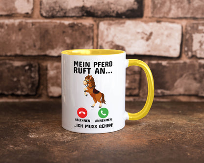 Mein Pferd ruft an Humor Geschenkidee Tasse