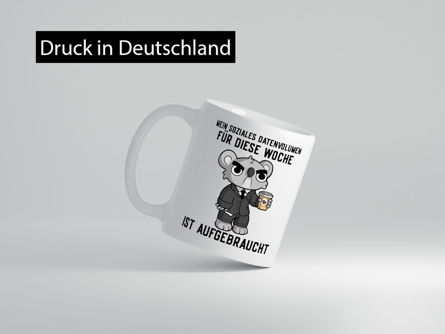 Soziales Datenvolumen | wütender Bär Einzelgänger Nerd Geschenkidee Humor Tasse