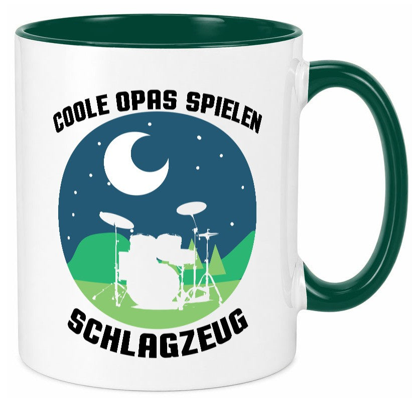 Coole Opas spielen Schlagzeug | Mond lustig Familie Geschenkidee Geschenk Tasse