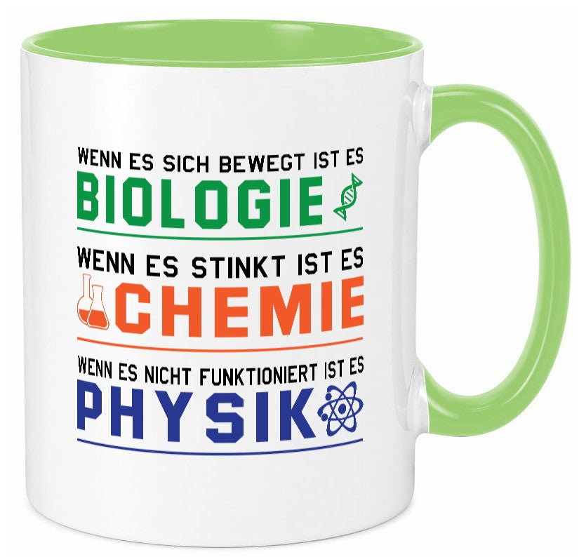 Biologie, Chemie, Physik | Reagenzglas lustig Humor Geschenkidee Geschenk Tasse