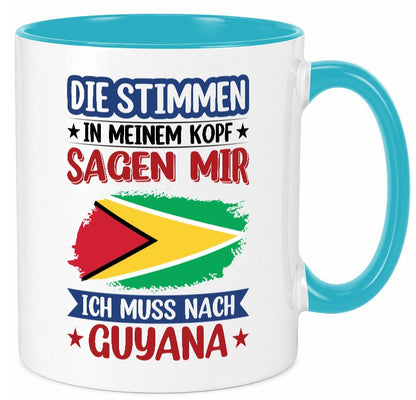 Guyana | Urlaub Stimmen in meinem Kopf Traumland lustig Humor Geschenkidee Tasse
