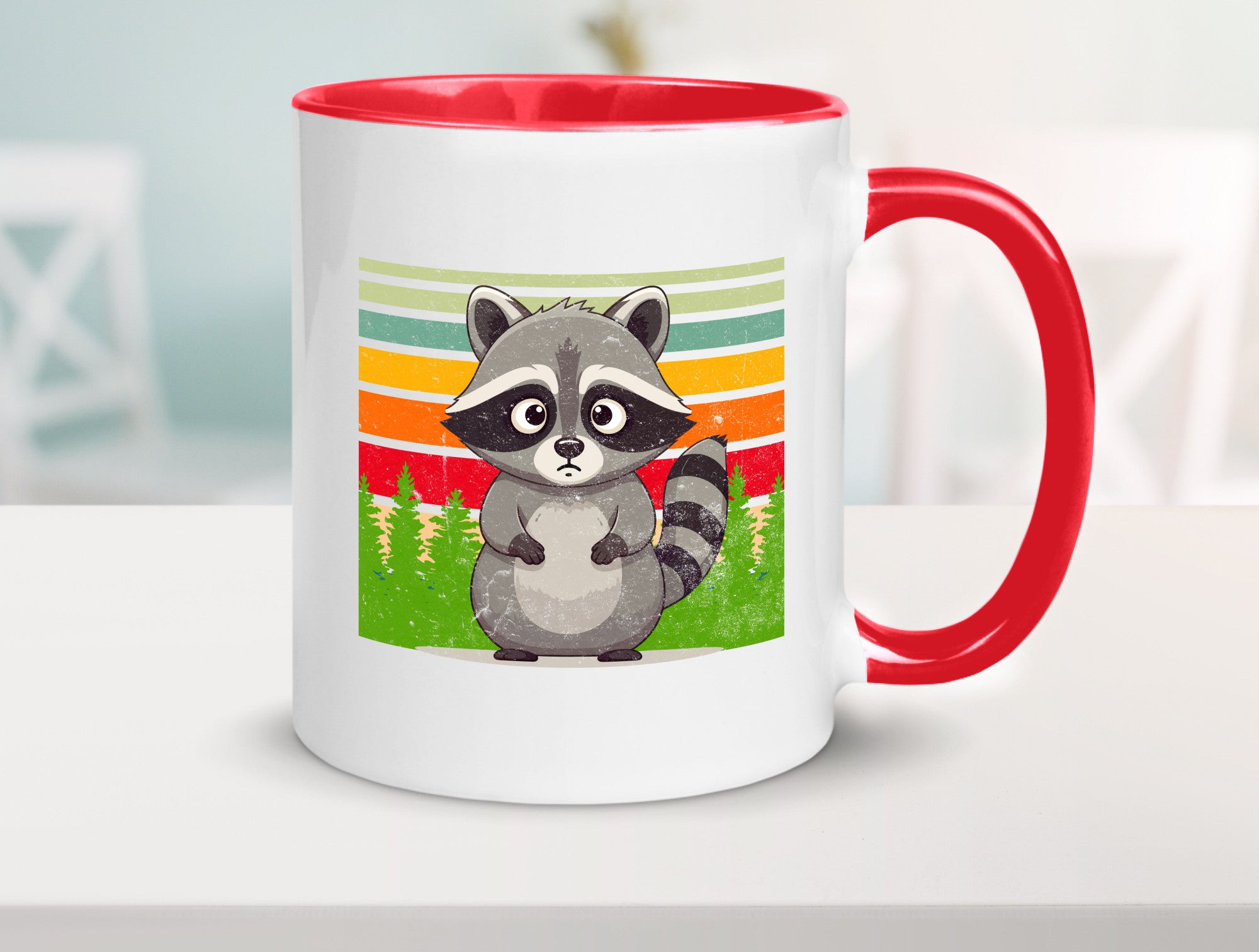 Waschbär | Vintage v2 lustiger Spruch Geschenk Humor Geschenkidee Tasse